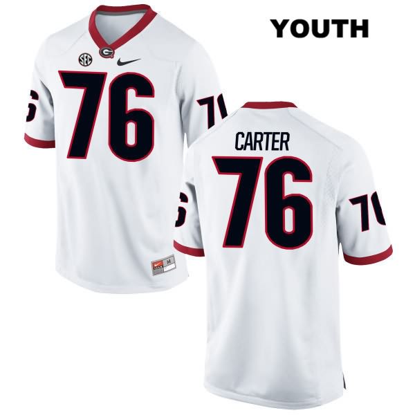 Georgia Bulldogs Youth Michail Carter #76 NCAA Authentic White Nike Stitched College Football Jersey VER4156ZQ